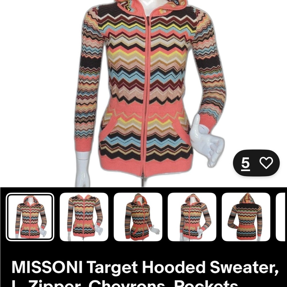 Missoni Chevron Hooded Sweater in Multicolor Target Original 2011